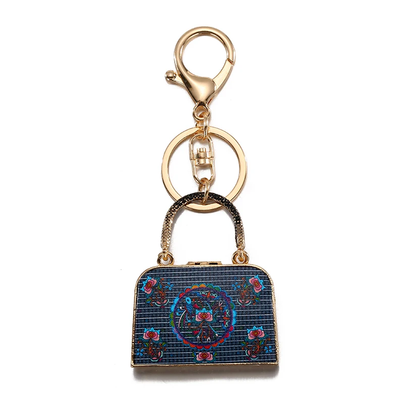 Andybeatty printing Metal 3D Woman bag Keychain Car Key Ring Fashion Women Bag Purse Charm Pendant Jewelry Best friend Gift | Украшения и