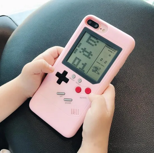 Pink Ретро GB Gameboy Tetris чехол для телефона для iPhone 6 6S 7 8 Plus Мягкий PC силиконовый чехол для телефона чехол для игровой консоли для iPhone 11 Pro MAX - Цвет: Pink