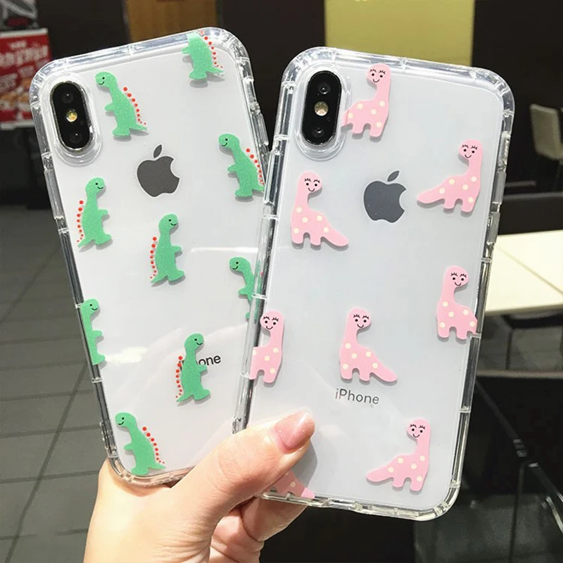 Милые Чехлы LOVECOM с динозавром из мультфильма для iPhone 11 Pro Max XS Max XR XS X 6 6S 7 8 Plus, мягкая прозрачная задняя крышка из ТПУ для телефона Coq