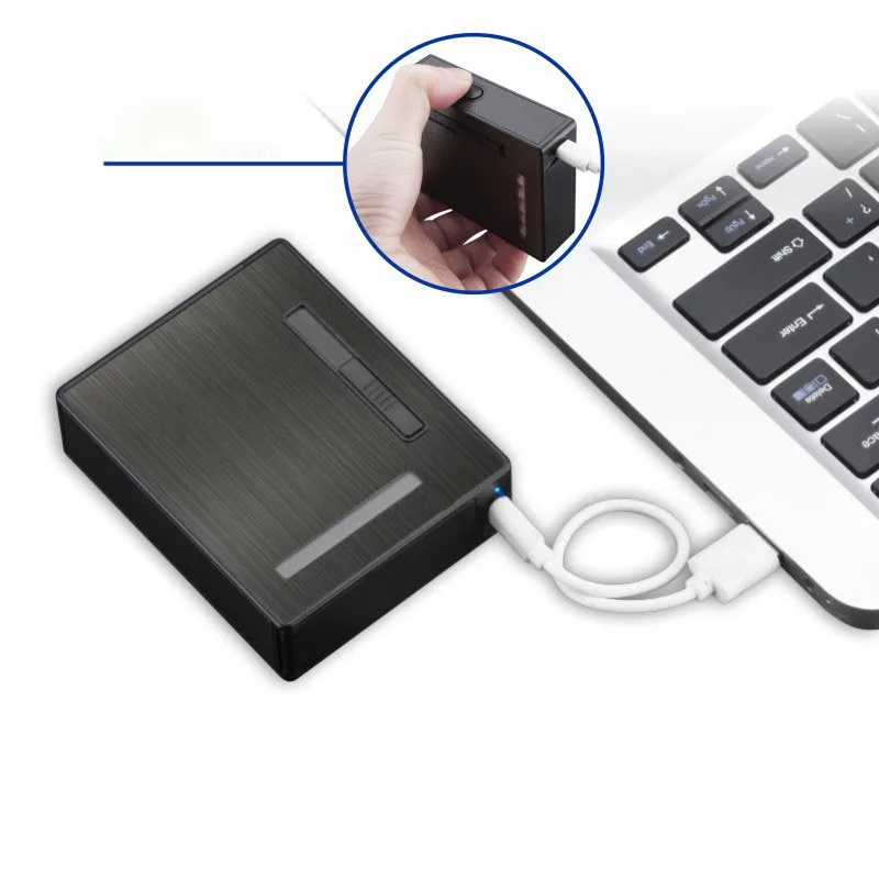 Новая коробка для сигарет USB Arc Электронная зажигалка беспламенная ветрозащитная