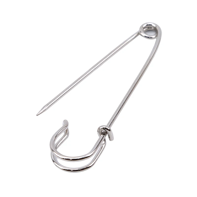 100 шт. очень большая стальная булавка для безопасности брошь Яркая Серебряная