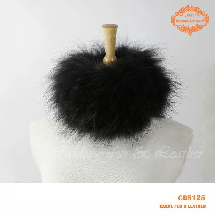 

Free Shipping CDS125 Europe Hot Sale Round Knitted Raccoon Fur Neck Scarf Can Used As Neck Warmer