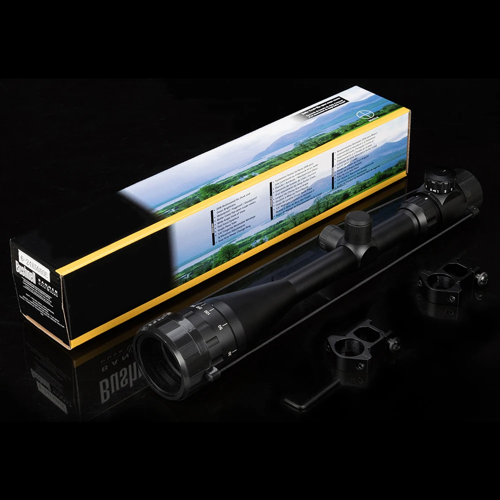 

Tactical 6-24x50 Aoe Riflescope Adjustable Green Red Dot Hunting Light Reticle Optical Rifle Scope