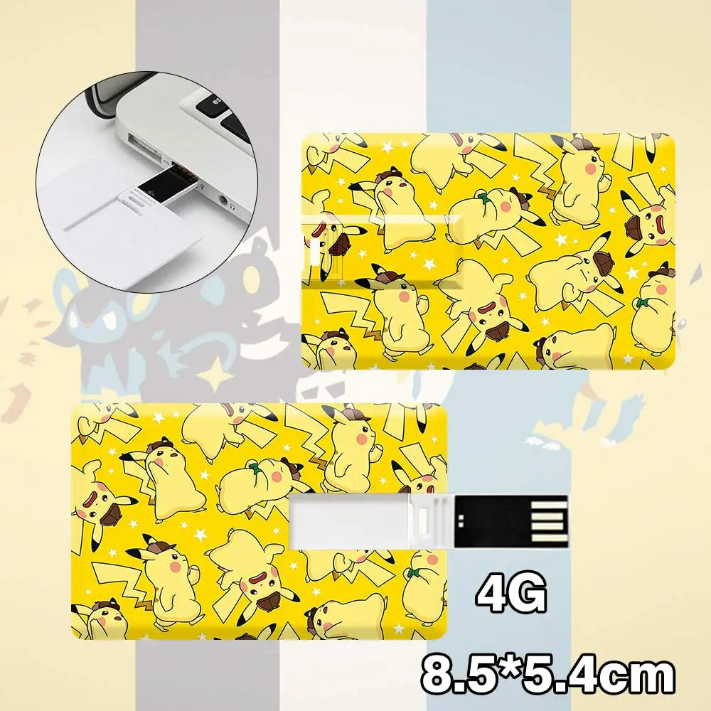 Suncomics Gengar Pikachu 4 Гб Pendrive Кредитная карта Форма Водонепроницаемый USB флеш