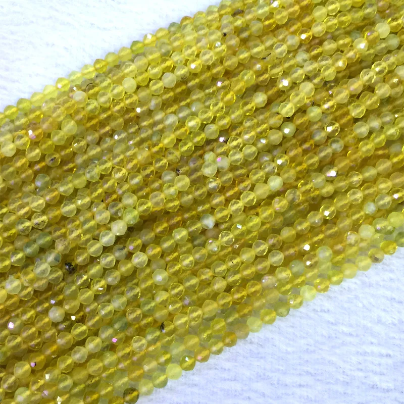 Natural Genuine Yellow Opal Faceted Small Round Loose Beads 2-4mm 15&quot 05406 | Украшения и аксессуары