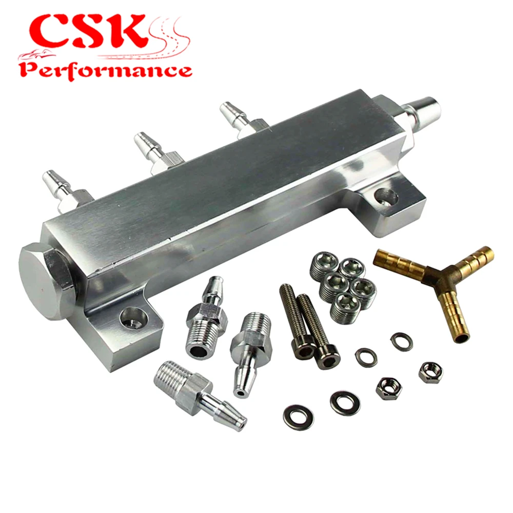 JDM Алюминиевый турбо расточгата BOOST ВАКУУМНЫЙ впускной коллектор 6 портов 1/8 NPT silver