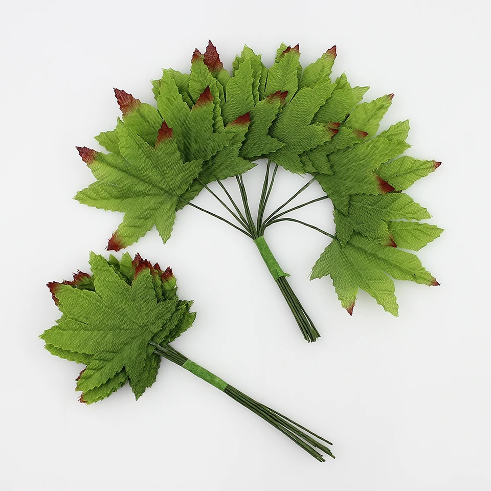Искусственный цветок 12 шт. шелковые зеленые листья вечерние украшения для