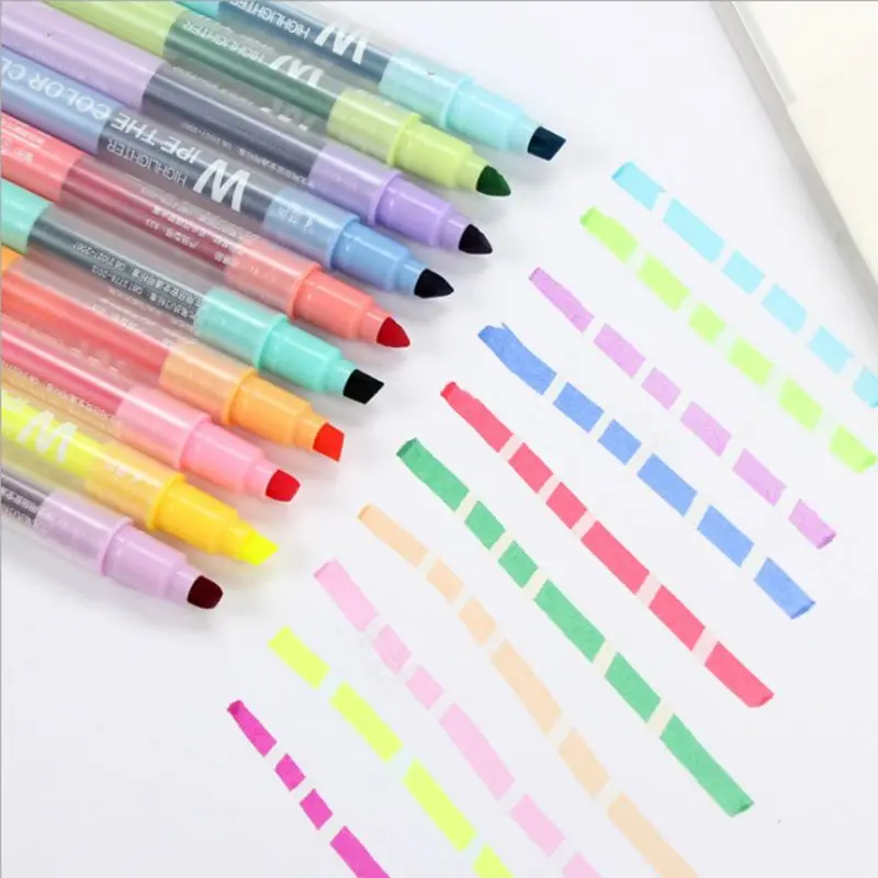 MIRUI Creative Double-Lead Erasable Highlighter Pastel Liquid Chalk Marker Pen Fluorescent Colorful pens school office supplies