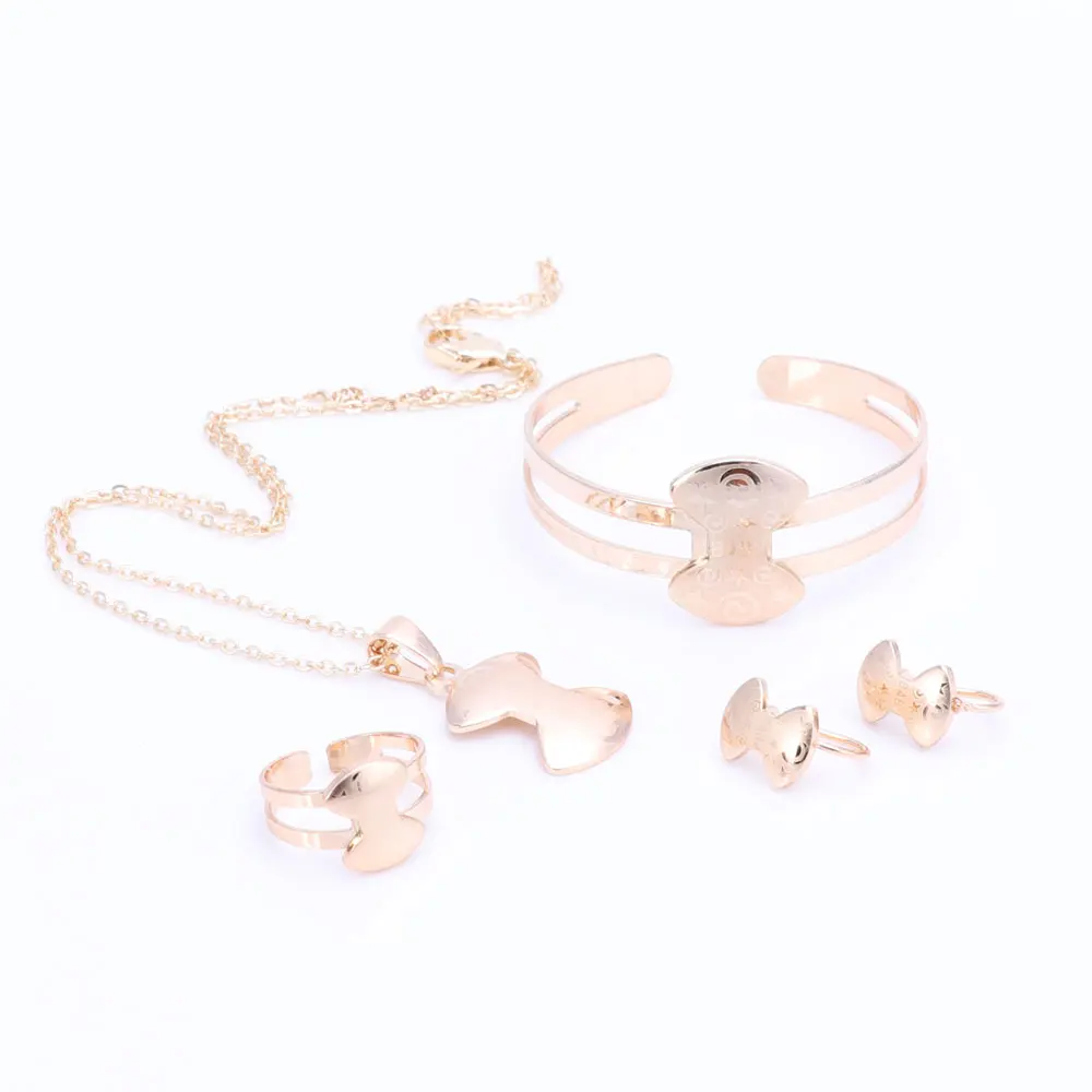 Детский ювелирный набор золотого цвета подарок детский бант для рождественской