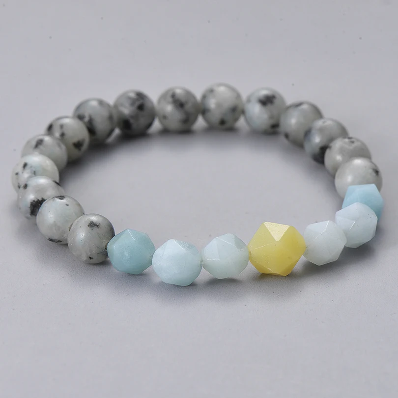Fashion Natural Stone Beaded Bracelet Boho Charm Round Yoga Bracelets Wristband Jewelry for Women Men Gifts Pulsera Hombre | Украшения и