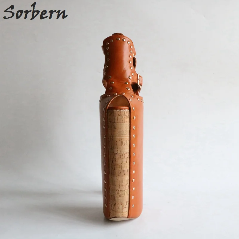Sorbern/коричневые туфли лодочки на массивном высоком каблуке более 30 см женские с