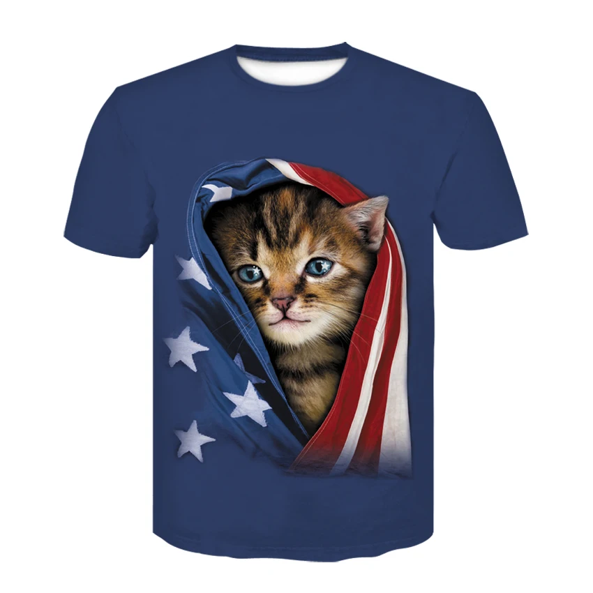 2019 summer funny t-shirt Men T-shirt Casual Unisex Funny 3D Print Animal Summer Short Sleeve T-Shirts Top