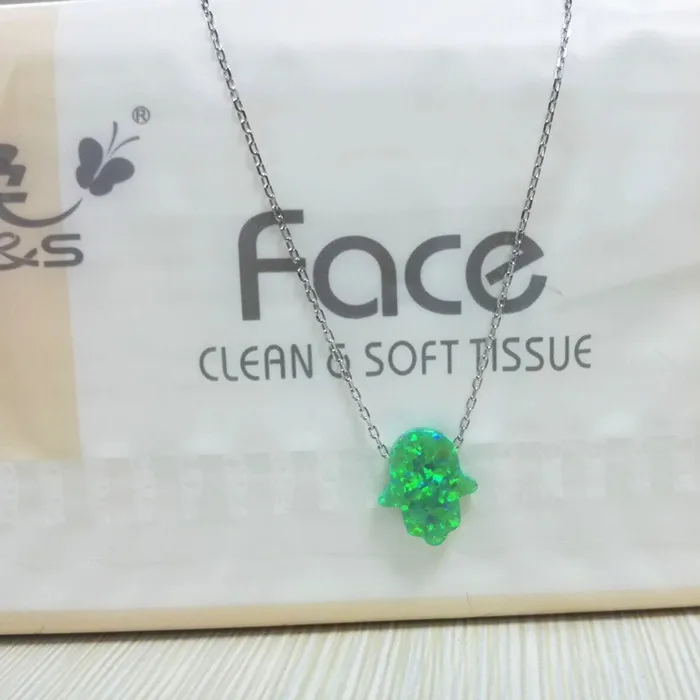 Ожерелье Hamsa из серебра 925 пробы с опалом 11 х13 мм 1 шт./лот | Украшения и аксессуары