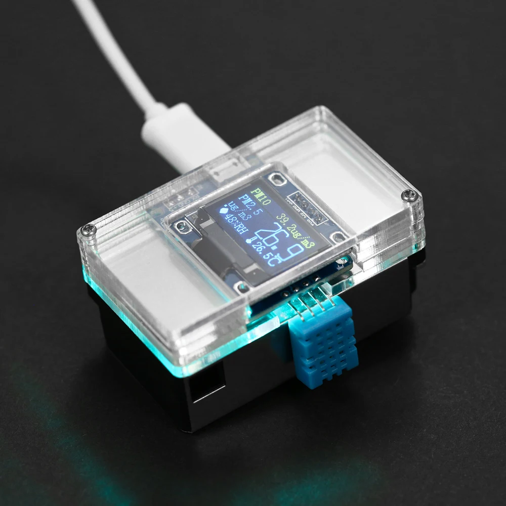DIY PM2.5 детектор тестер измерительный прибор для окружающей среды тестер метр комплект монитор качества воздуха с прозрачный чехол домашний газовый термометр