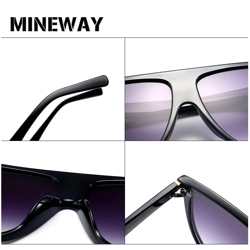 MINEWAY Ким Кардашьян тонкие тени солнцезащитные очки Ретро стиль плоская подошва