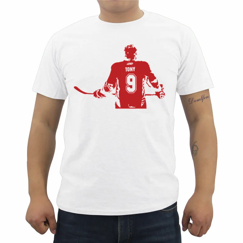 Футболка мужская хлопковая с круглым вырезом модная тенниска принтом хоккейного