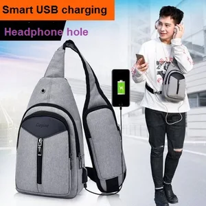 Повседневный нагрудный рюкзак для мужчин и женщин, маленькая сумка-слинг с USB-зарядкой, модные сумки через плечо