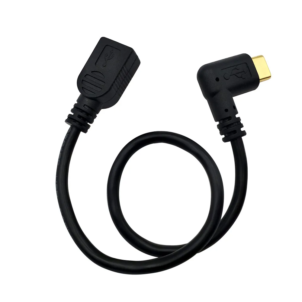 DANSPEED Mini USB к 3 1 type C кабель для быстрой передачи данных 90 градусов прямоугольный 5