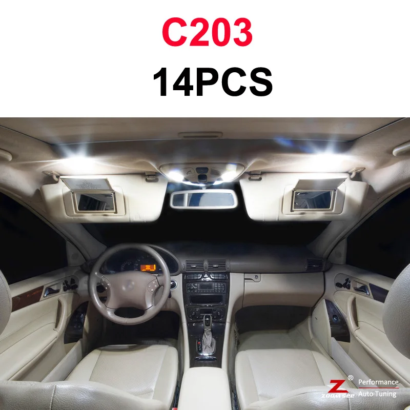 C203 Coupe - 14PCS Идеальный белый светодиодный светильник Canbus для Mercedes Benz C class W202 W203 W204 S202 S203 S204 C203 C203 C204 C204(93-14 - Испускаемый цвет: C203 Coupe - 14PCS
