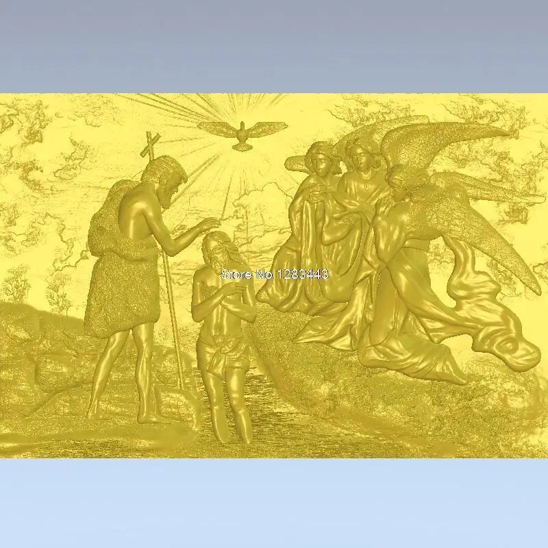 

High quality 3d model relief for cnc or 3D printers in STL file format The Baptism of Christ