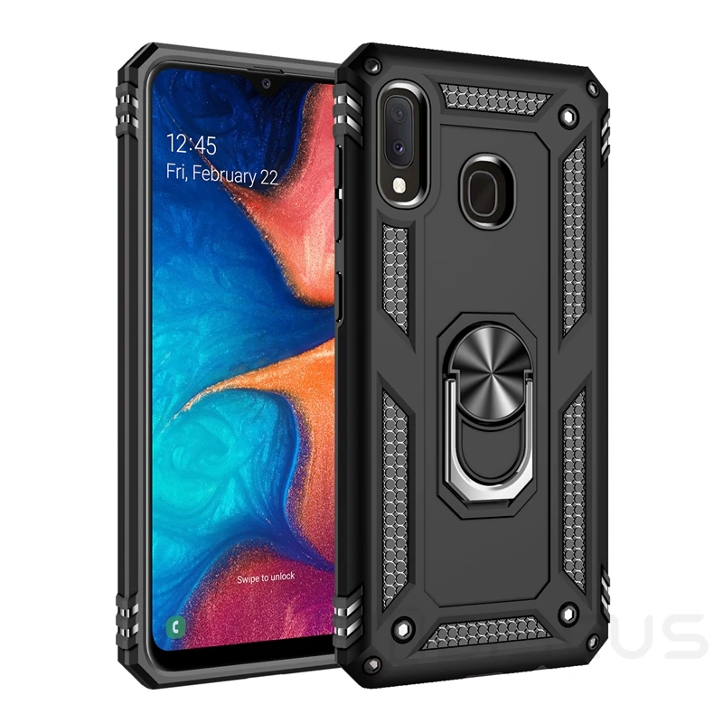 Роскошный армированный Мягкий противоударный чехол для samsung Galaxy A20E 5," SM-A202F/DS A202 силиконовый бампер жесткий чехол с металлическим кольцом