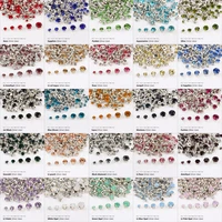mixed size sewn rhinestone 24 colors and silver claw glass stone crystal for diy decoration shoes and hats luggage decoration