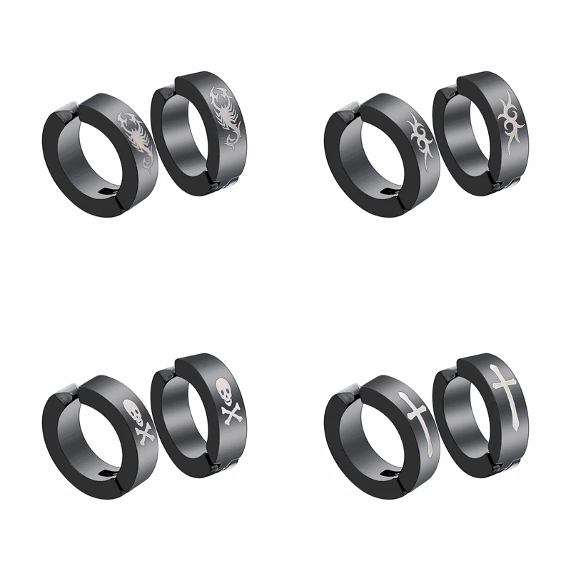 2 шт. клипсы для ушей не пирсинг поддельные серьги мужчин круглые модные