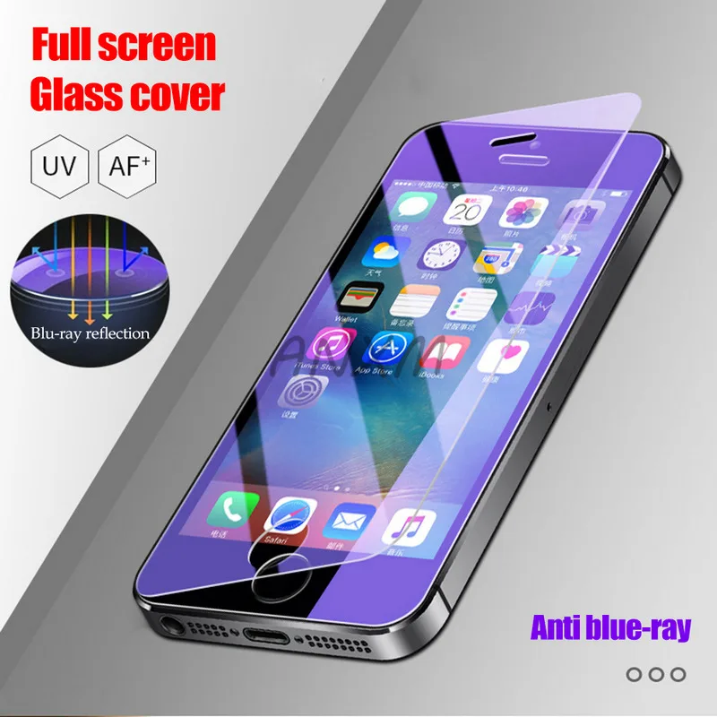 2 шт./лот закаленное стекло для Apple iPhone 5S 5 SE 5C защита экрана 9H анти Blu-Ray стекло для iPhone 5 Se защитная пленка, стекло