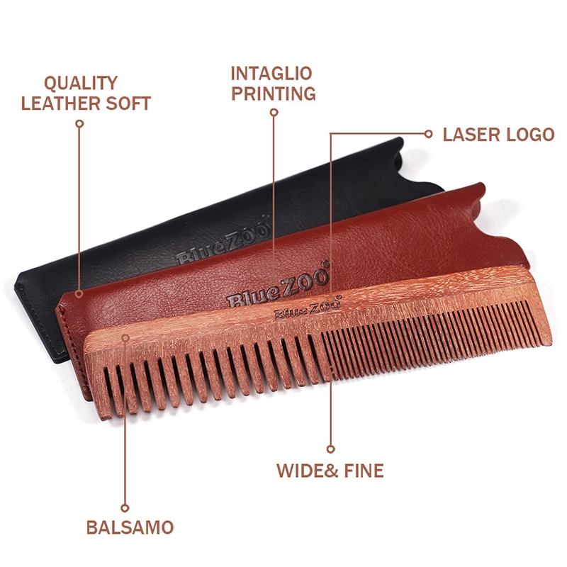 Гребень для бороды мужчин натуральный деревянный гребень широкий зубов расческа