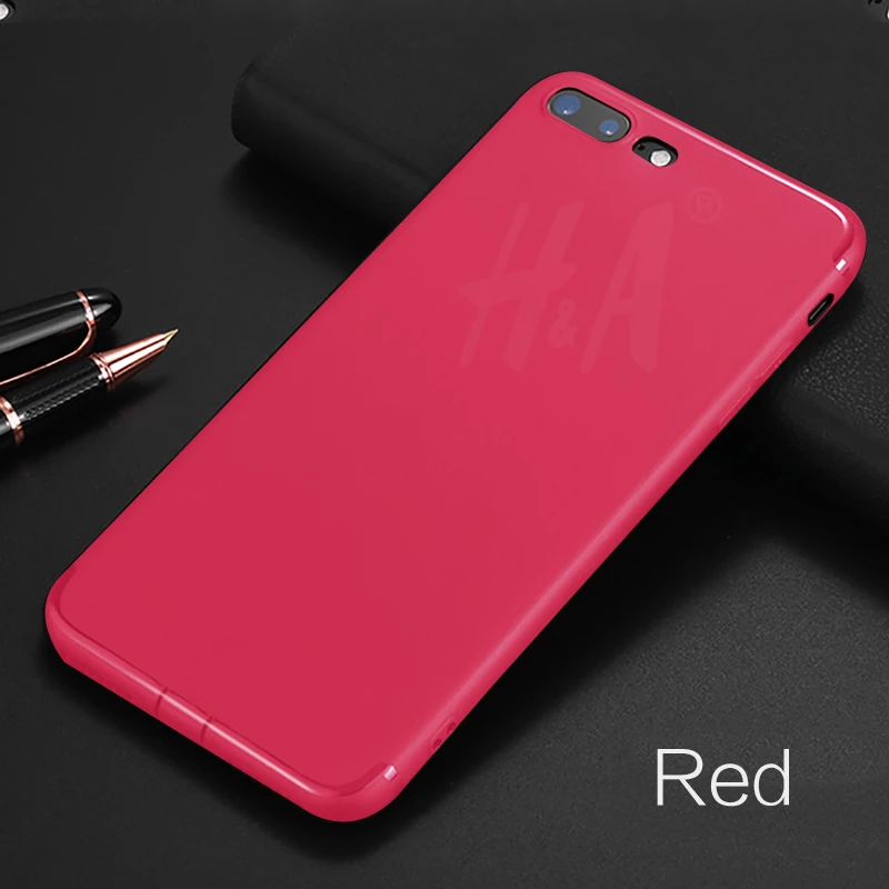 Красный H& A Роскошный Матовый Мягкий силиконовый чехол для iPhone 6 чехол s 6s Plus 5 5S SE 7 7 чехол Полный Чехол для iPhone 7 7 Plus чехол для телефона s - Цвет: Красный