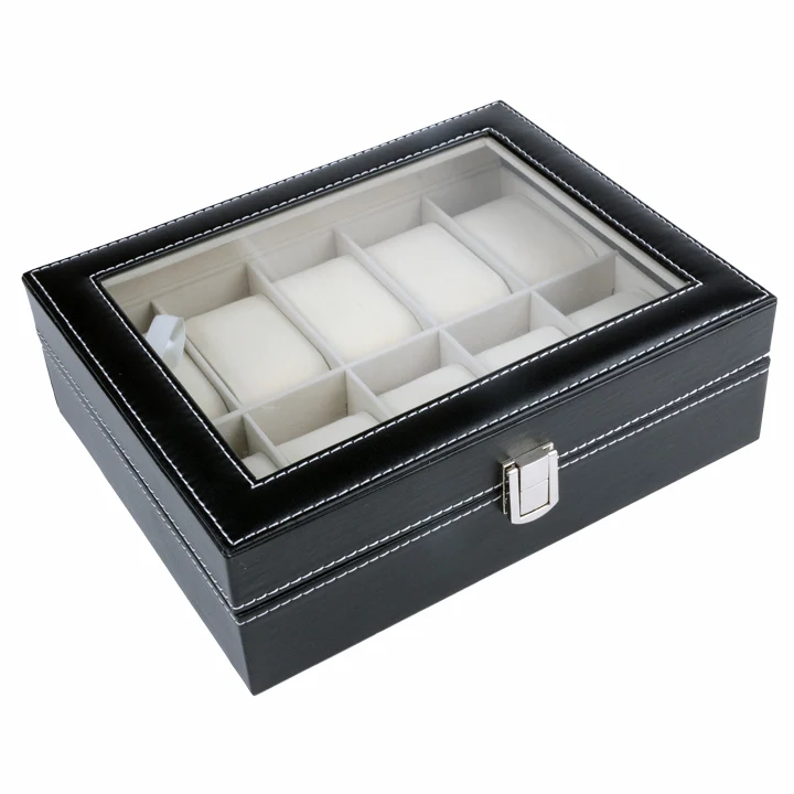 IMC Leather Watch Case Jewelry Display Collection Storage Organizer Box Holder Caixa De Relogios us | Наручные часы