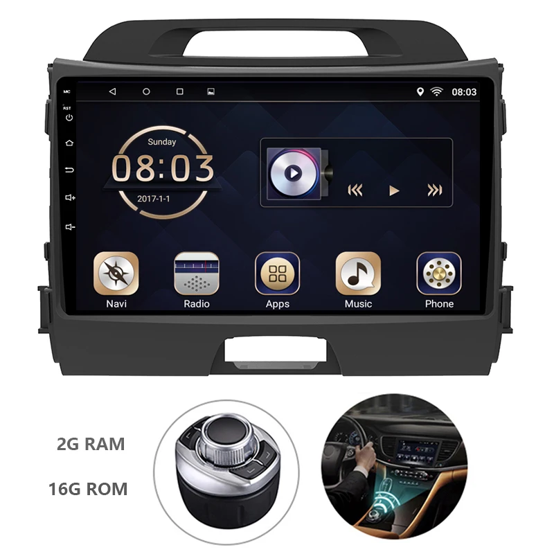 Android 7 1 1din автомобильный DVD мультимедийный плеер авторадио для KIA Sportage 2011 2015 GPS