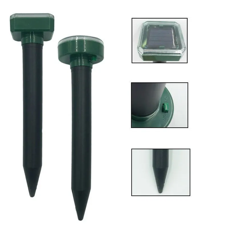 Открытый сад репеллент от моли Солнечный Мощность ультразвуковой кротов змей