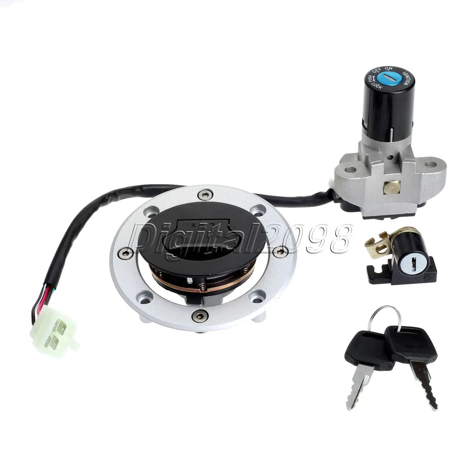 Motorcycle Aluminum Ignition Switch Lock Seat Fuel Gas Cap Cover for Suzuki GSXR600 GSXR750 TL1000R TL1000S Parts | Автомобили и