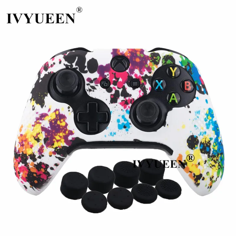 Graffiti A IVYUEEN 15 цветов силиконовый чехол для microsoft Xbox One X S тонкий контроллер защитный чехол с аналоговой палкой для большого пальца - Цвет: Graffiti A