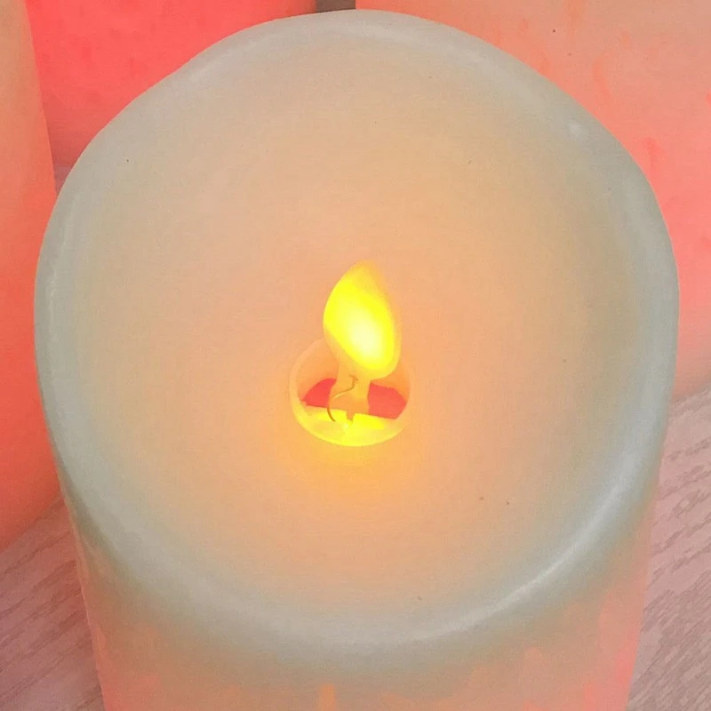 1Pcs Color Change Gradient Led Candles Remote Control Electronic Flameless Breathing Candle Night Lights Wedding Party Decorat |