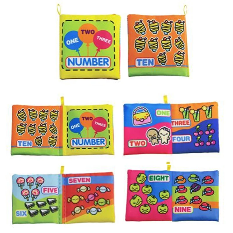 

Baby Toys 0-12 Months Intelligence Development Cloth Book Soft Rattles Unfolding Activity Books Cute Animals Kids Toys