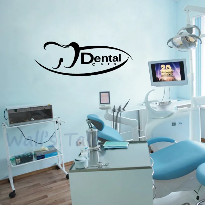 Креативный дизайн виниловые настенные наклейки с зубным знаком декор для двери и