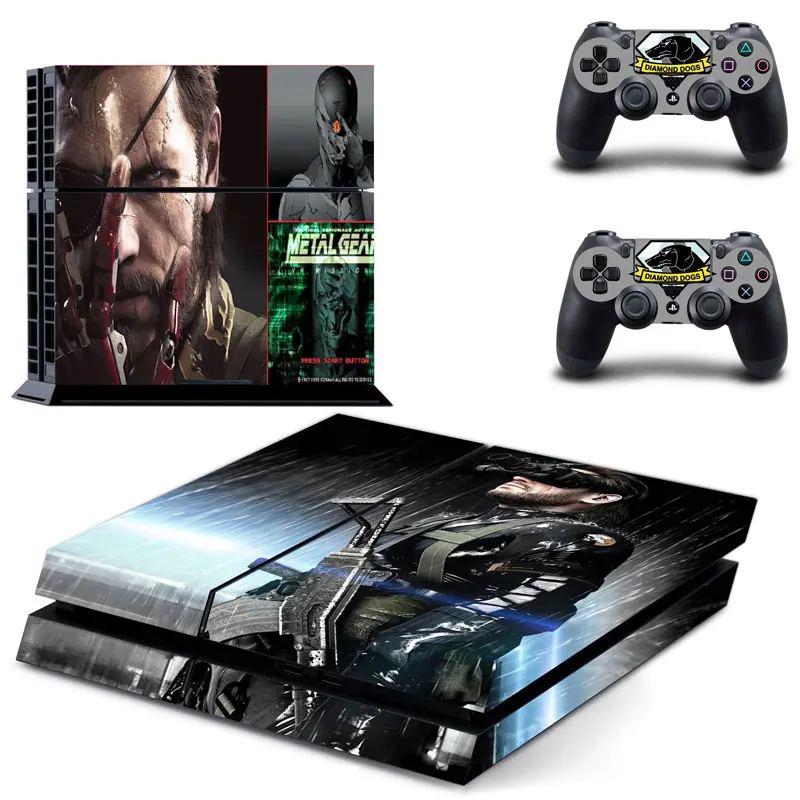 Металлическая Шестерня твердая V PS4 Кожа Наклейка для sony playstation 4 консоль и 2 контроллера PS4 Кожа Наклейка Винил