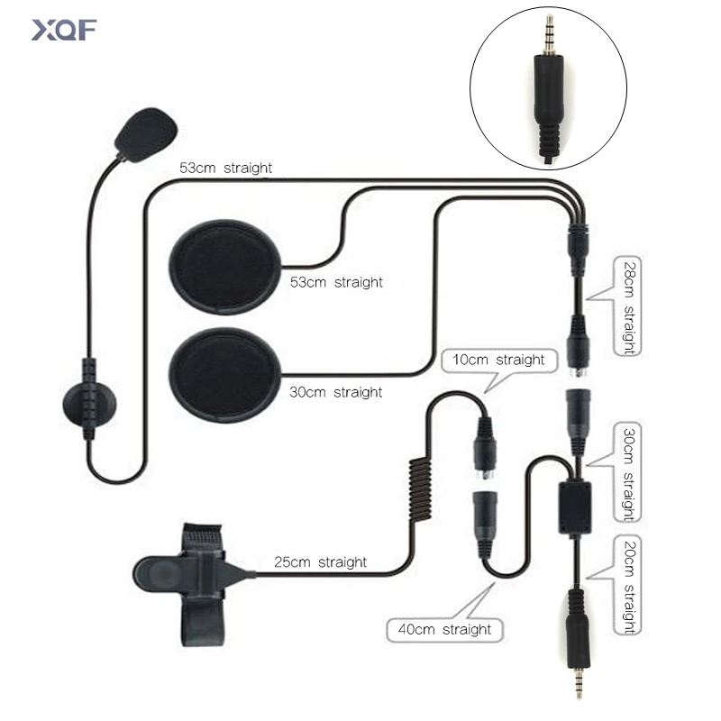 1 Pin Motorcycle Bike Half Helmet Earpiece Headset Mic Microphone for Yaesu Vertex Radio VX-6R 7R 6E 7E 120 127 170 177