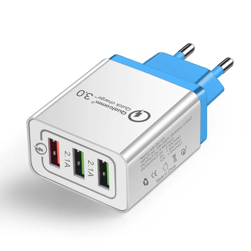 Универсальный 18 Вт USB Quick charge 3 0 5V 3A для iPhone 8 7 X вилка европейского и американского