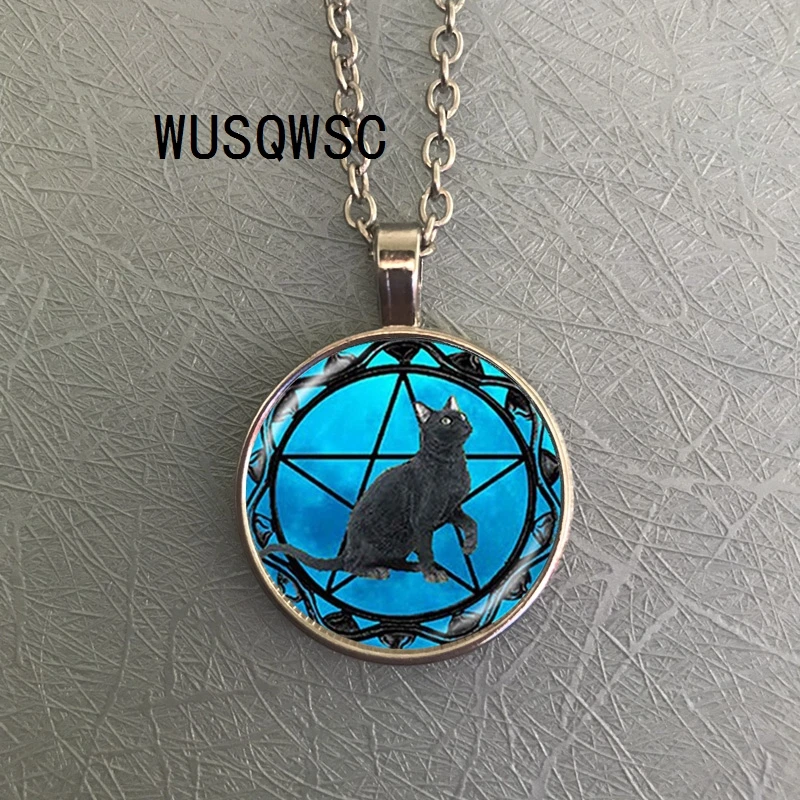 WUSQWSC 2018/Wicca ожерелье с кошкой подвеска пентаграммой украшение пентограмма