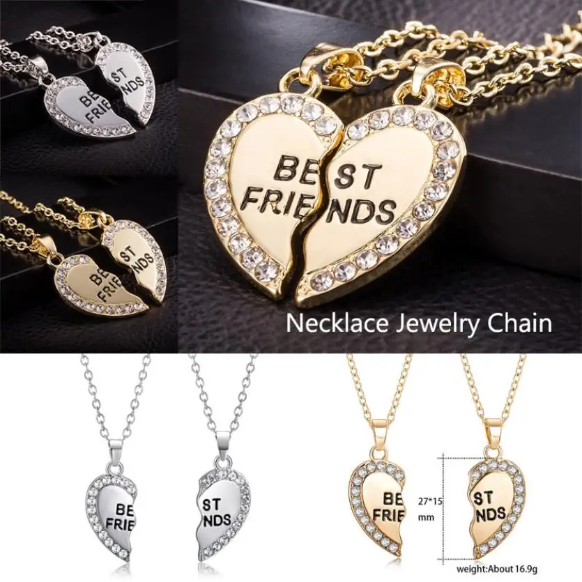 Лучший друг унисекс мужское женское ожерелье s чокер ювелирные подвески в форме сердца романтическое ожерелье ювелирные изделия цепь ювелирные изделия крутящий момент ожерелье s