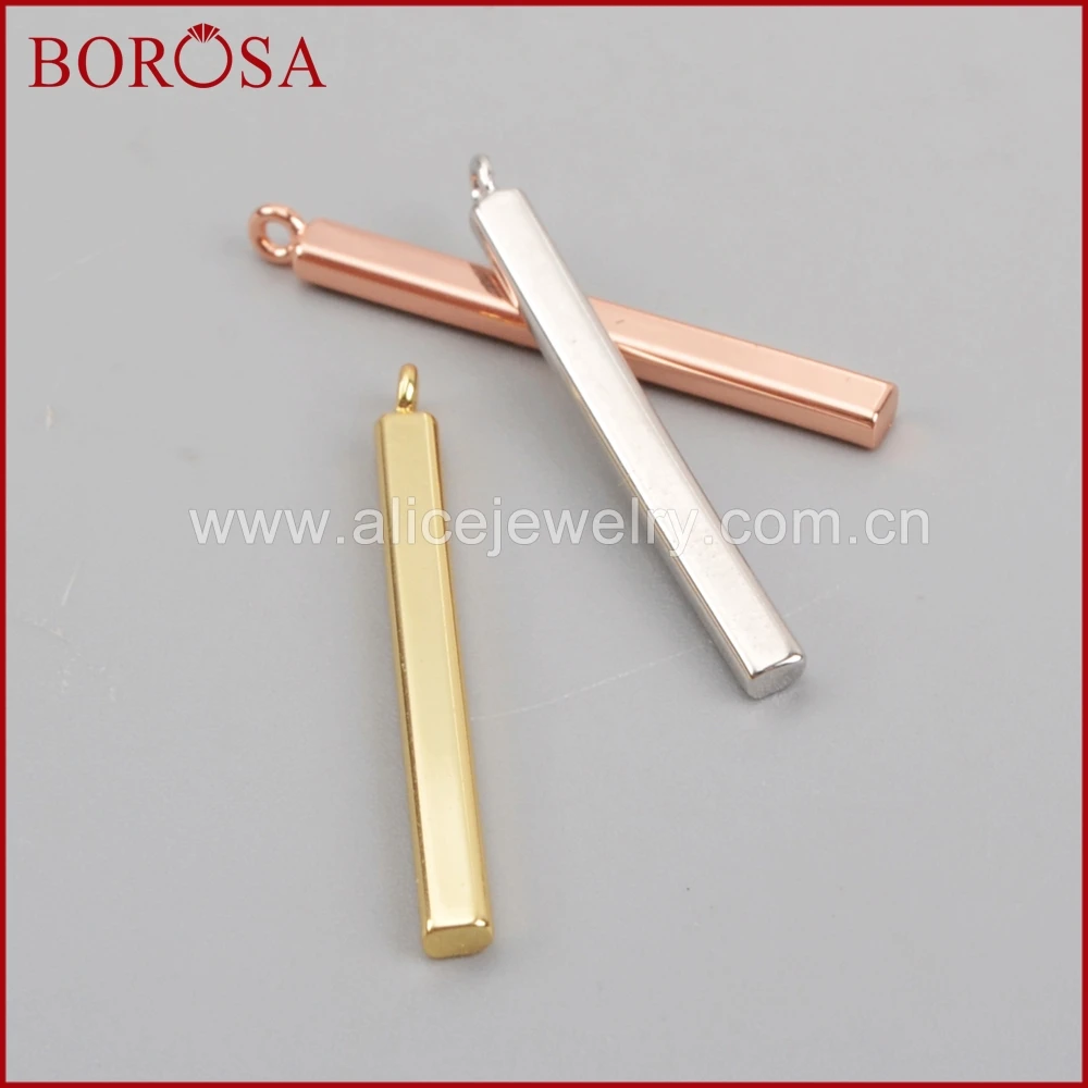 BOROSA 20 шт крошечные прямоугольные металлические подвески многоцветные