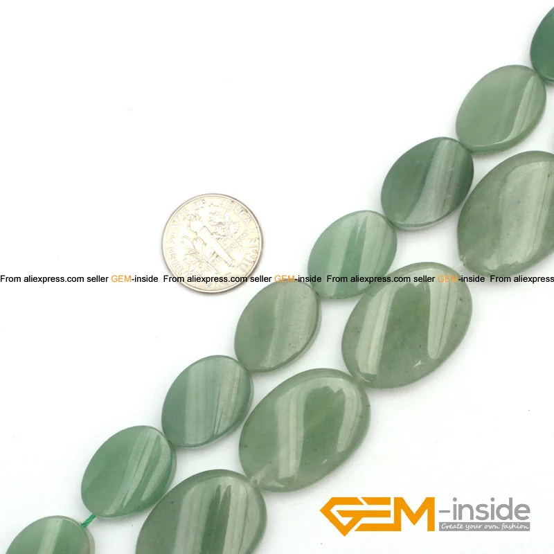 

13x18mm & 18x25mm Flat Olivary Oval Twist Aventurine Jad Beads natural jad beads DIY loose beads for jewelry making Strand 15"