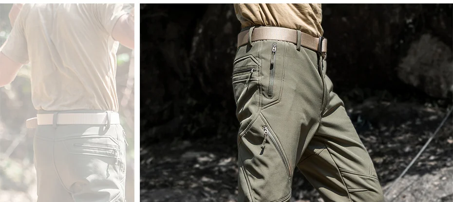 FREE SOLDIER мягкой оболочки флис ткань, Мгновенное водонепроницаемый и windproofoutdoor спорт тактический восхождение и пеший туризм брюки