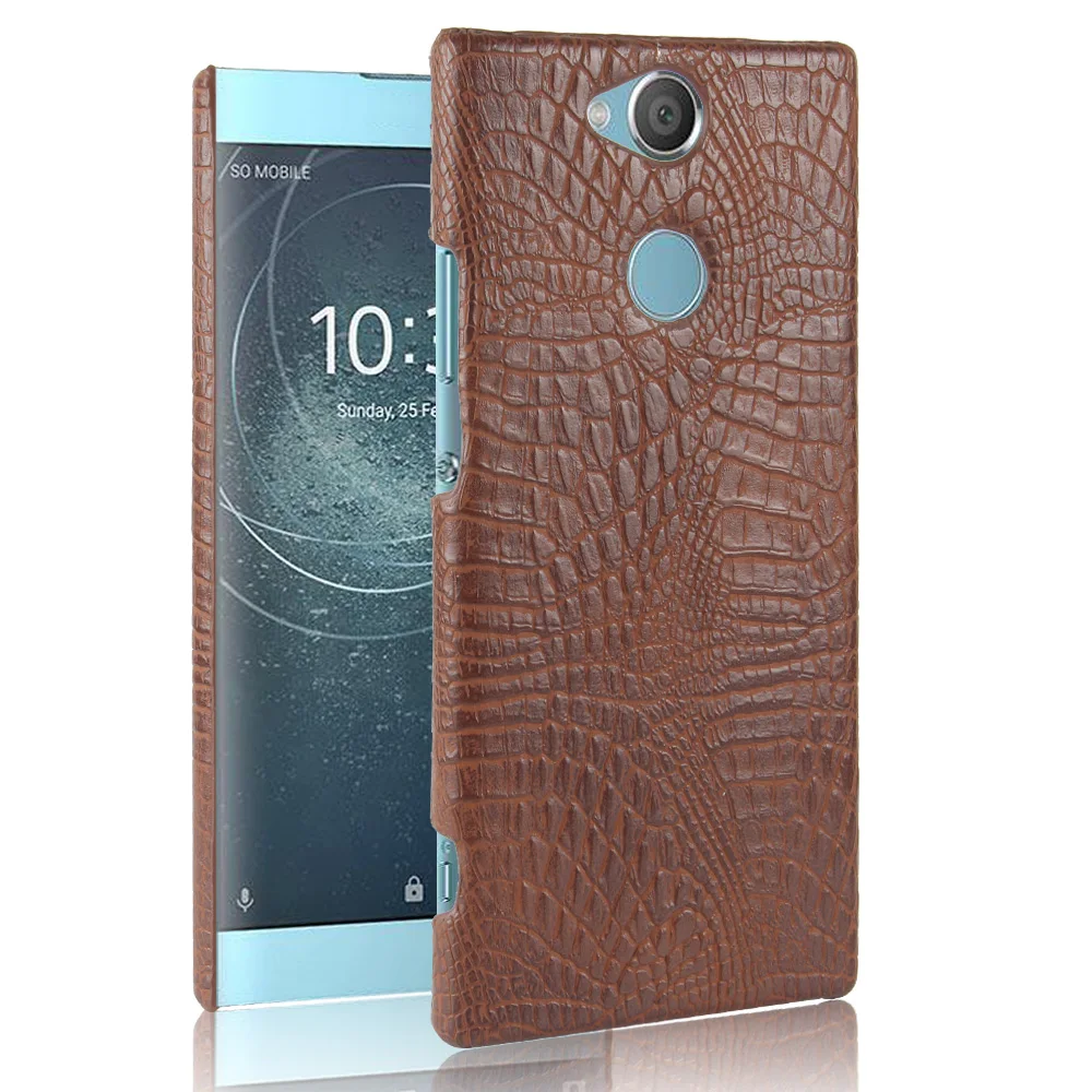 Роскошный деловой крокодиловый рисунок под змеиную кожу кожаный чехол для sony XA2