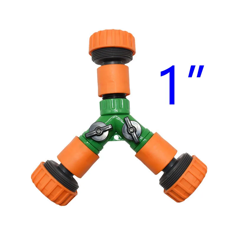 1 inch Садовый шланг кран 3-х полосная кран Y разъем 1/2 3/4 " шланг сцепное устройство для навесного оборудования орошённые клапаны DN15 DN20 DN25 сад делитель воды 1 комплект - Цвет: 1 inch