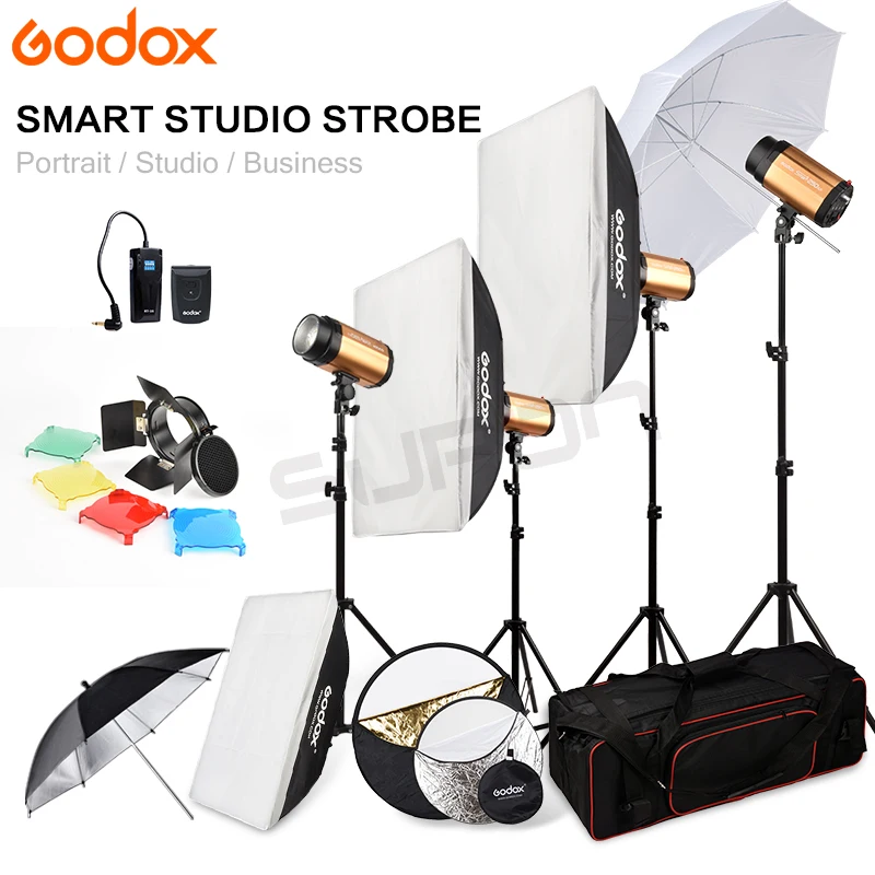 Студийная стойка для вспышки Godox 250SDI 4x250 Вт с сумкой переноски комплект 1000Ws 110 240