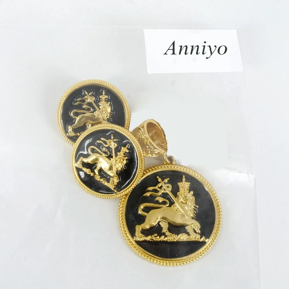 Anniyo Новый Эфиопский Лев иудейский кулон веревки серьги золотые Цвет Африка